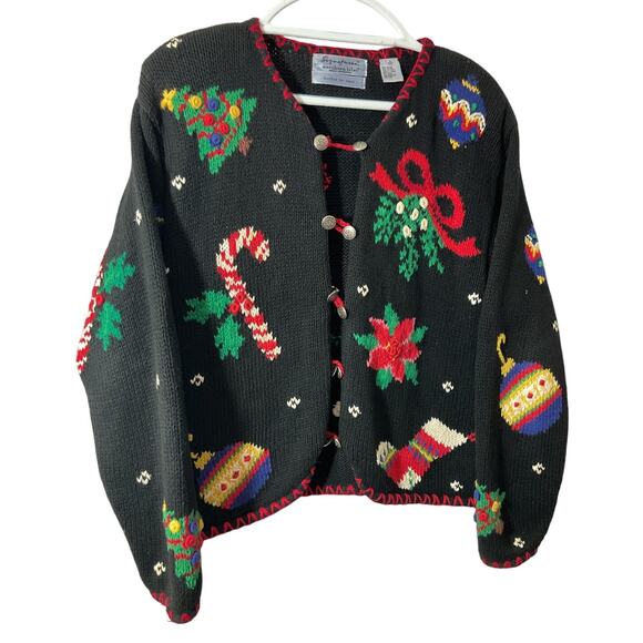 Vintage Signatures by Northern Isles M Hand Knitted Christmas Cardigan - Picture 1 of 6